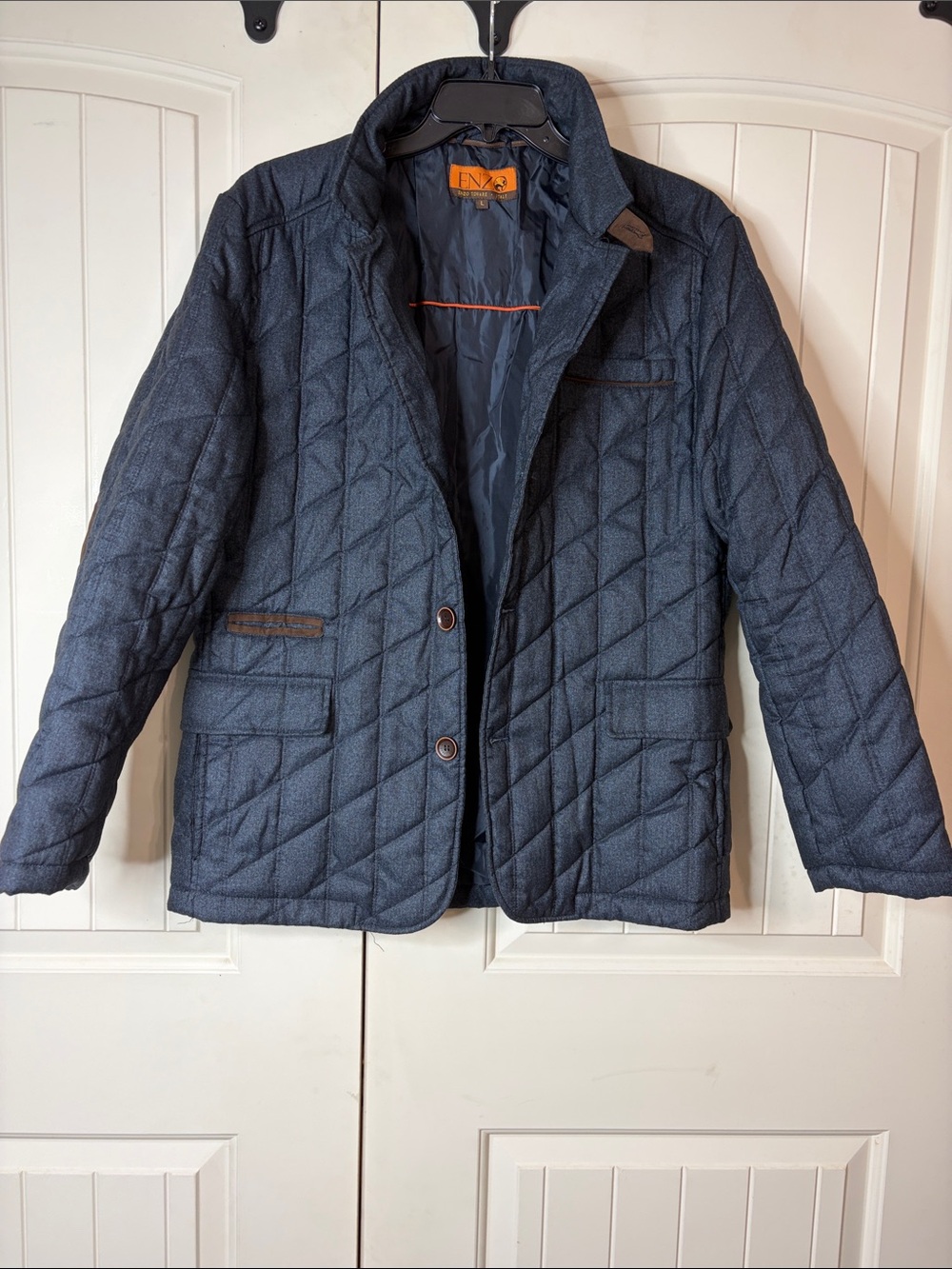 Enzo Tovare Italy Quilted Navy Men's Jacket L